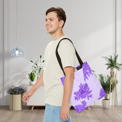 Royal Orchid Peonies Canvas Tote Bag