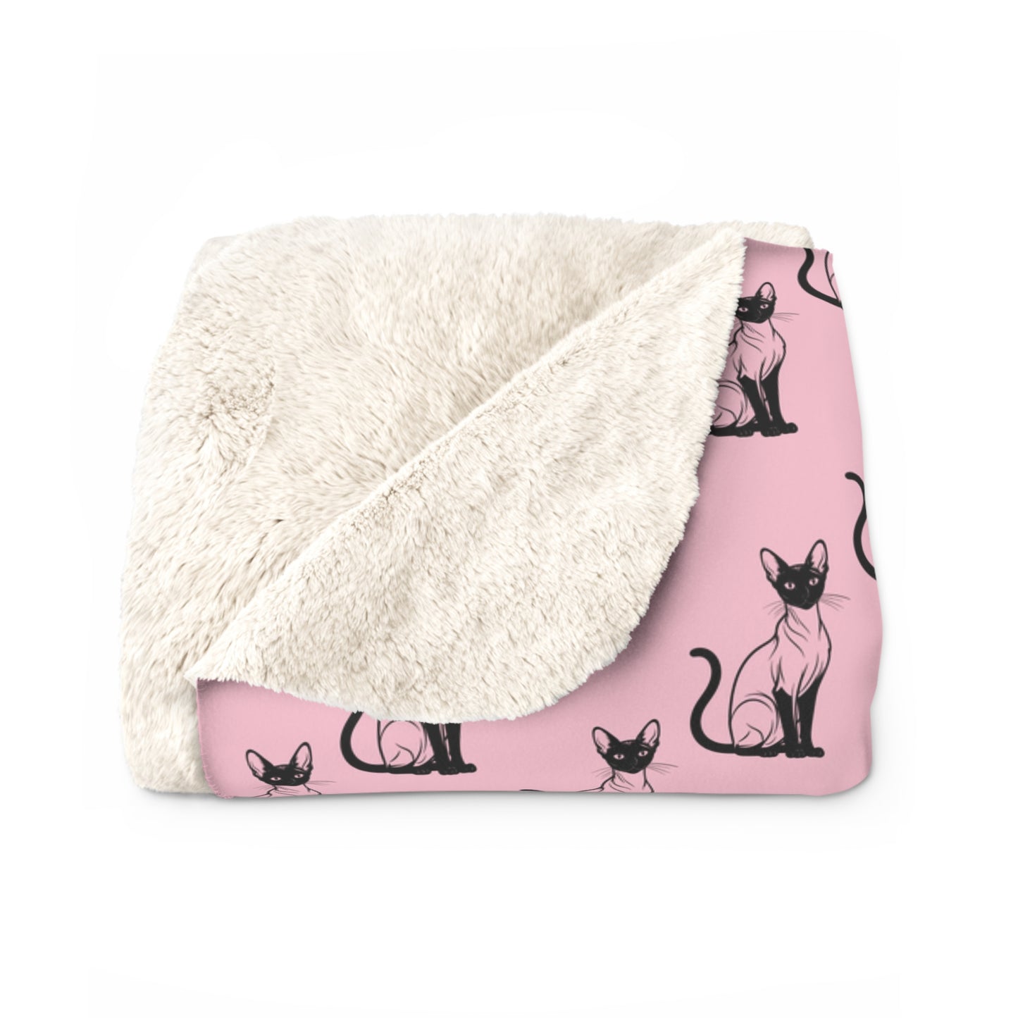 Siamese Charm – Pink Whisper Fleece Blanket