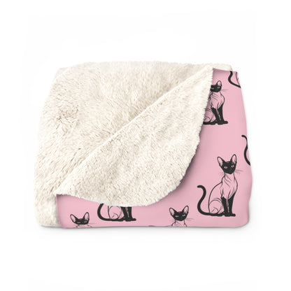Siamese Charm – Pink Whisper Fleece Blanket