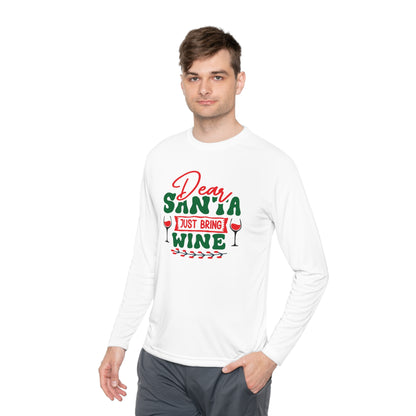 Dear Santa Just Bring Wine Adult Long Sleeve Tee