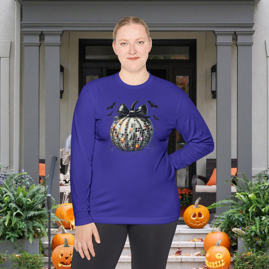 Disco Silver Pumpkin Adult Long Sleeve Tee