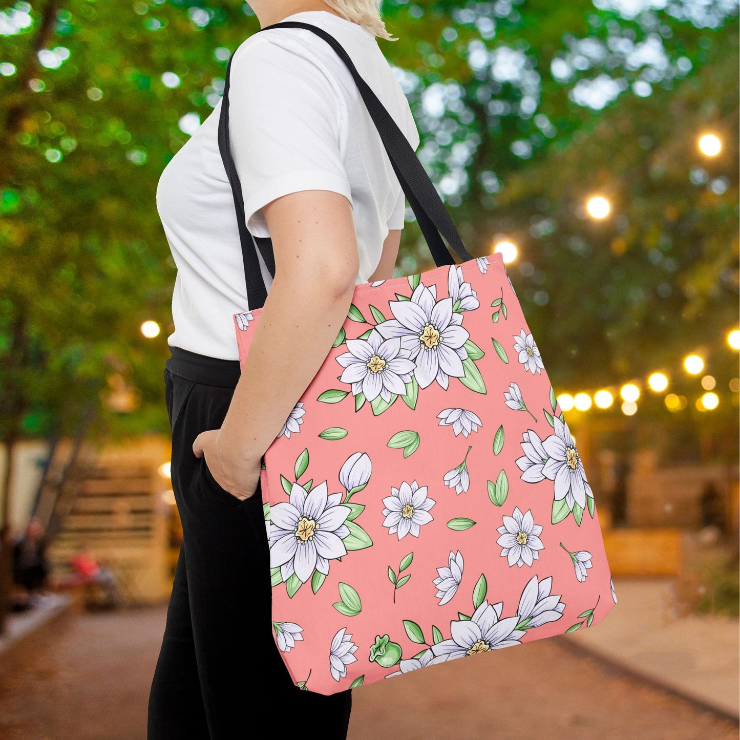 Jasmine Blush Garden Canvas Tote Bag