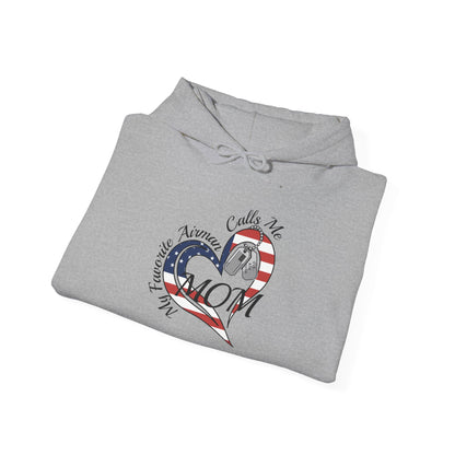 My Favorite Airman Calls Me Mom Heavy Blend™ Hooded Sweatshirt