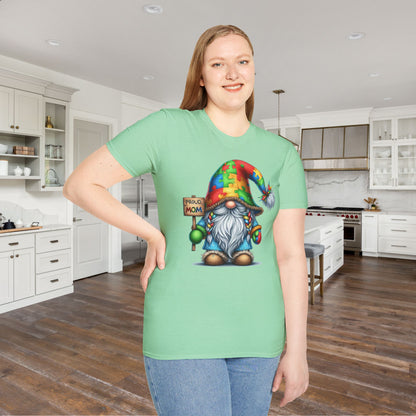 Proud Mom (Autism Awarness Gnome) Adult T-shirt