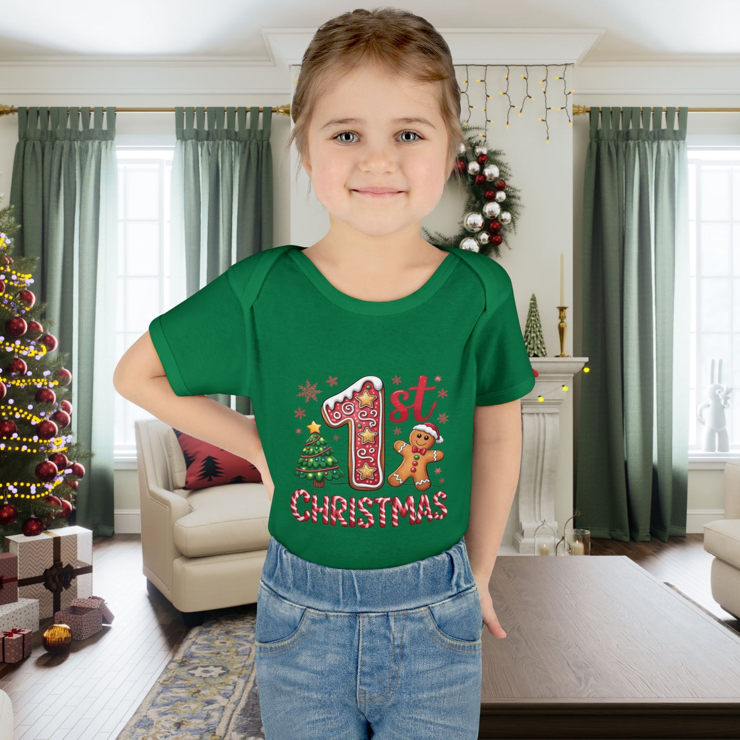 My First Christmas (Gingerbread Man) Infant Baby Rib Bodysuit