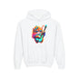 Colorful Guitar Kitten Youth Hoodie