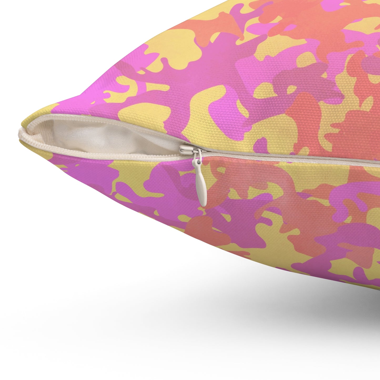 Sunset Sorbet Camo Throw Pillow