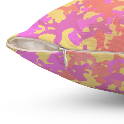 Sunset Sorbet Camo Throw Pillow