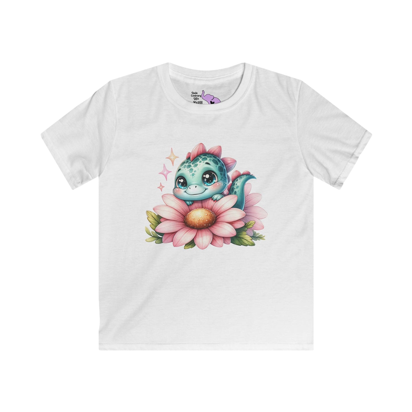 Adorable Baby Dinosaur Kids Softstyle Tee