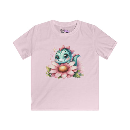 Adorable Baby Dinosaur Kids Softstyle Tee