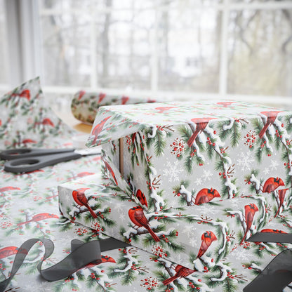 Cardinals of Christmas Morning Wrapping Paper