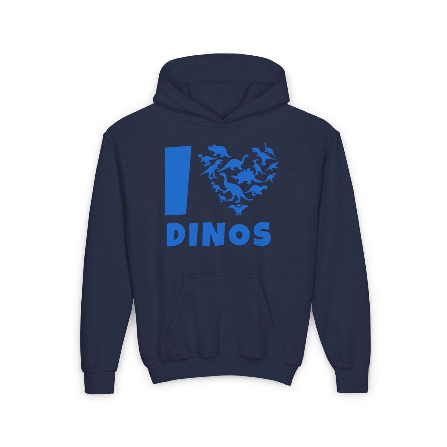 I Love Dinos (Dino Heart) Youth Heavy Blend Hoodie