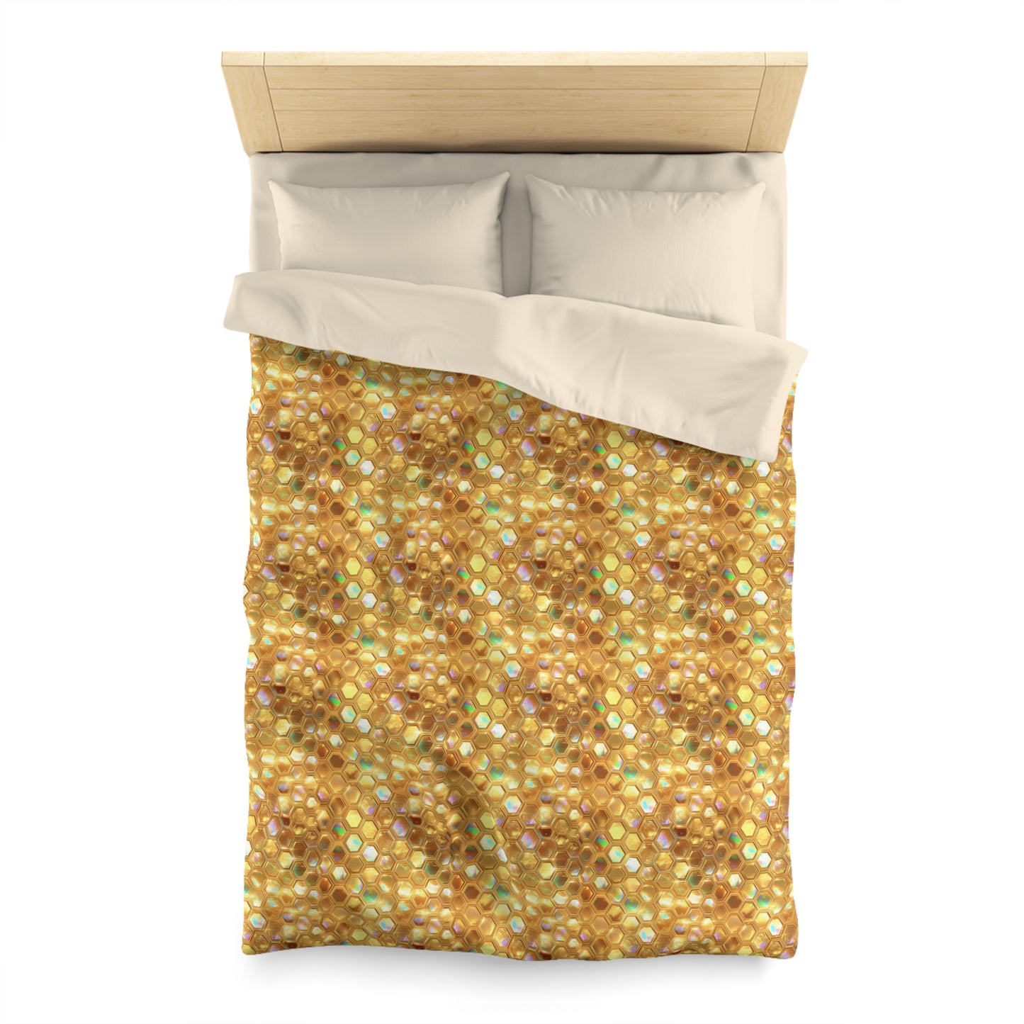 Golden Prism Grid Microfiber Duvet Cover