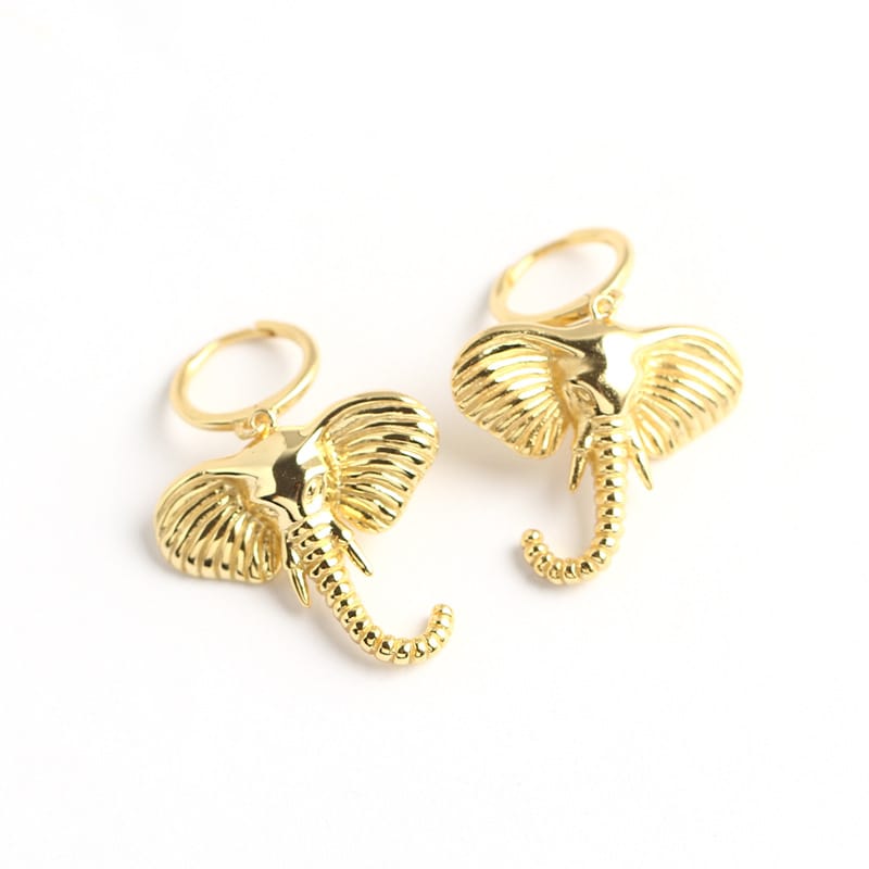 Noble Elephant Hoop Earrings