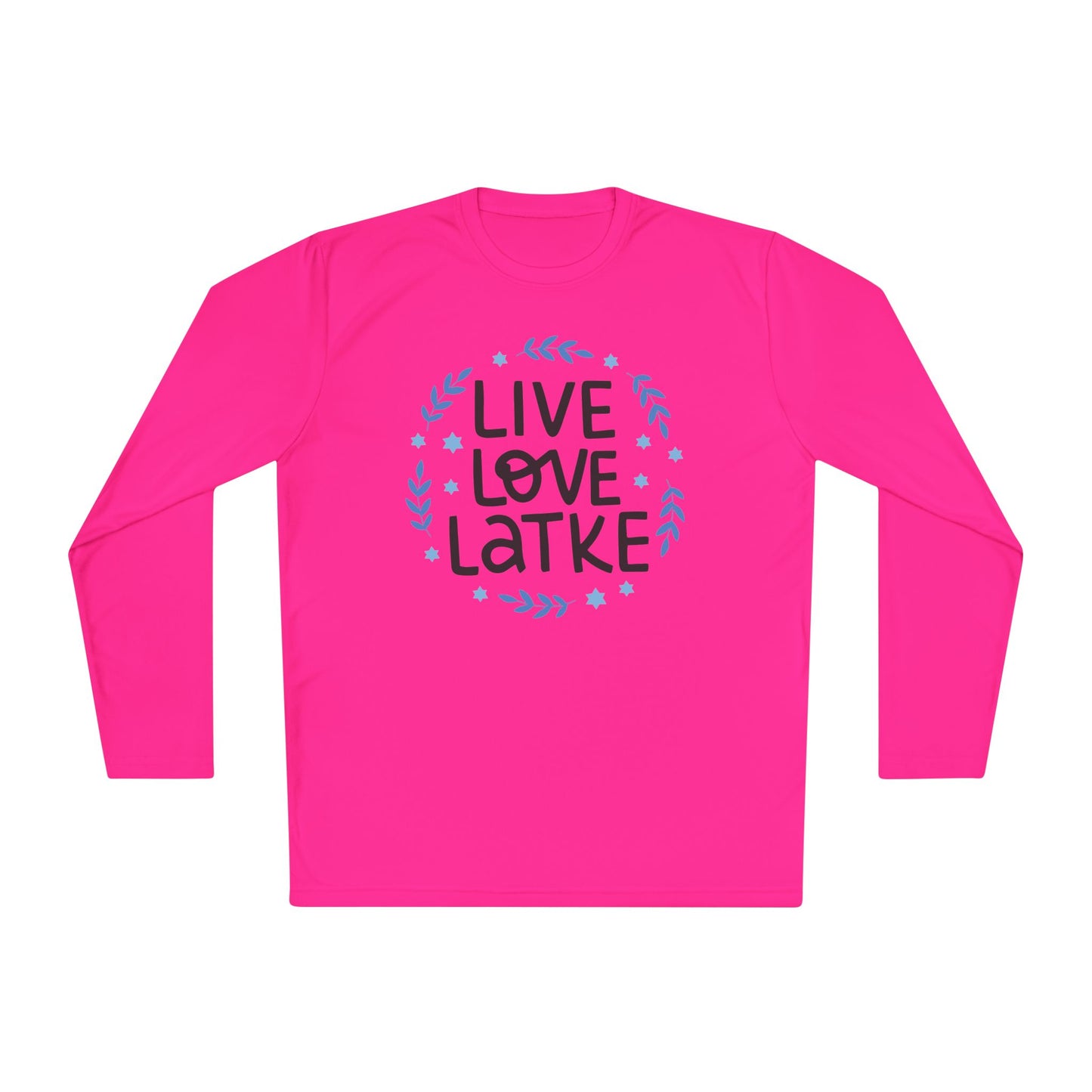 Hanukkah Live Love Latke Adult Long Sleeve Tee