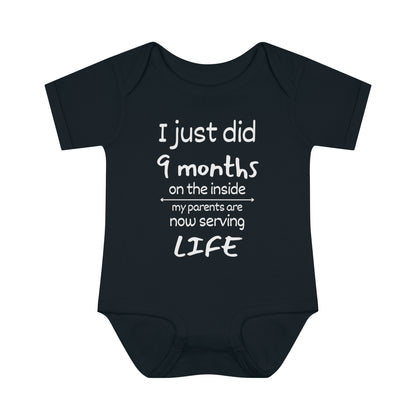 I Just Did 9 Months on the inside Infant Baby Rib Bodysuit