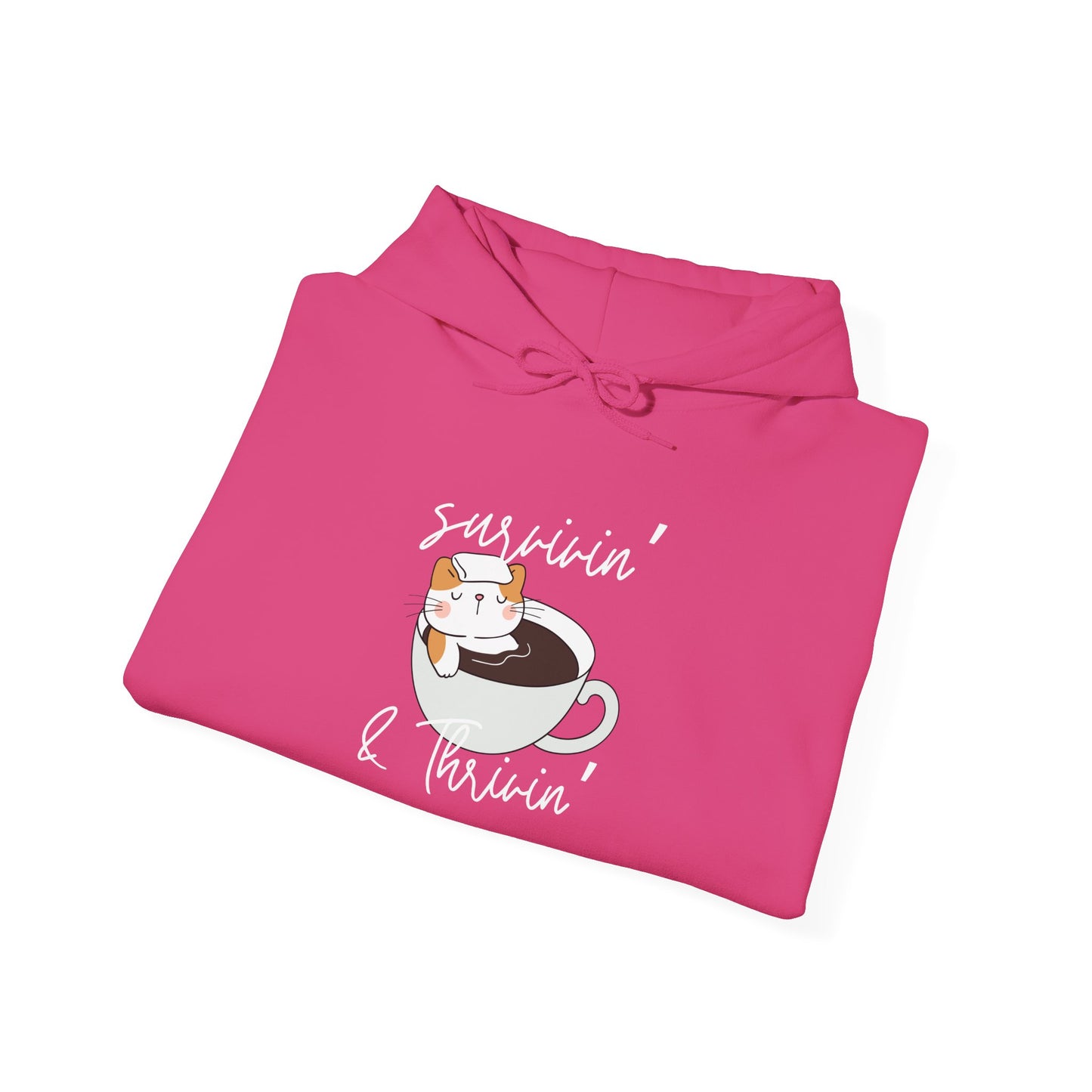 Survivin' and Thrivin' Cat Heavy Blend™ Hooded Sweatshirt