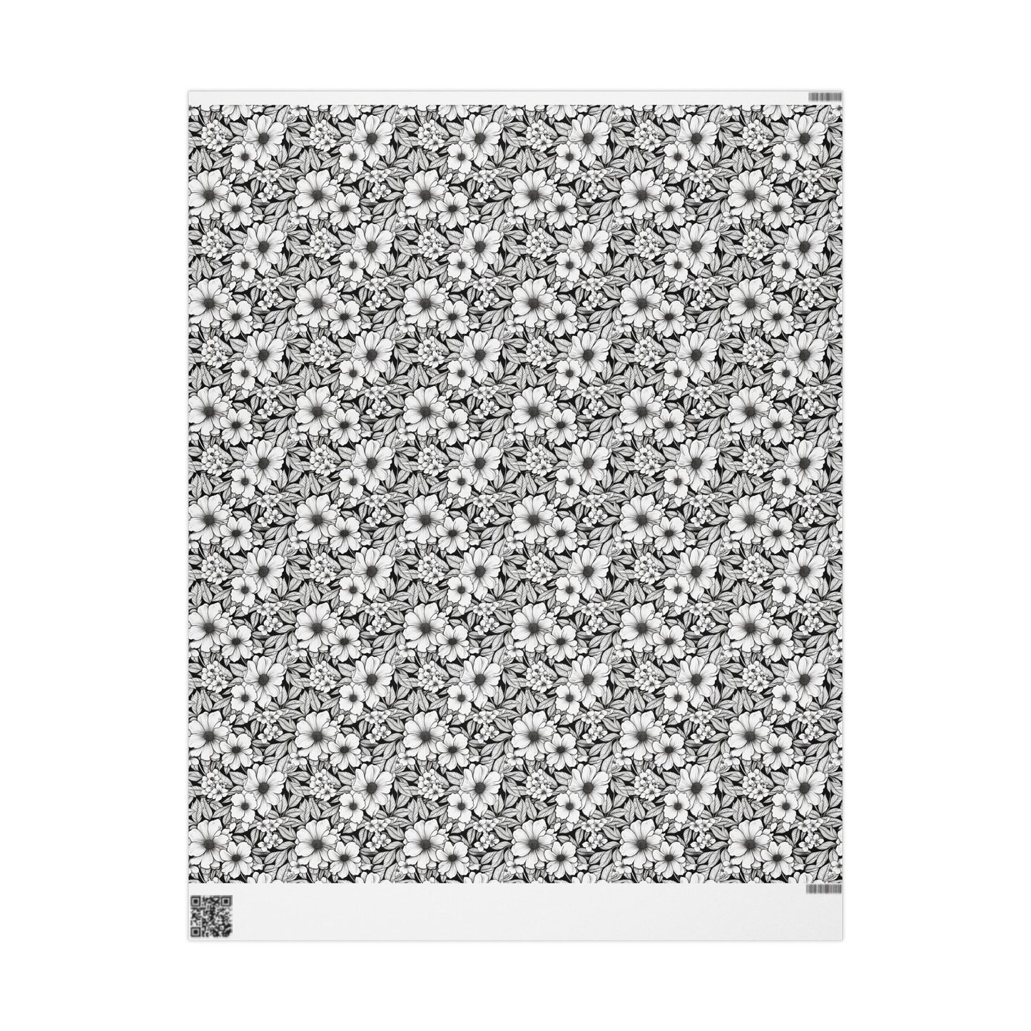 Black & White Forget-Me-Nots Gift Wrap for All Occasions