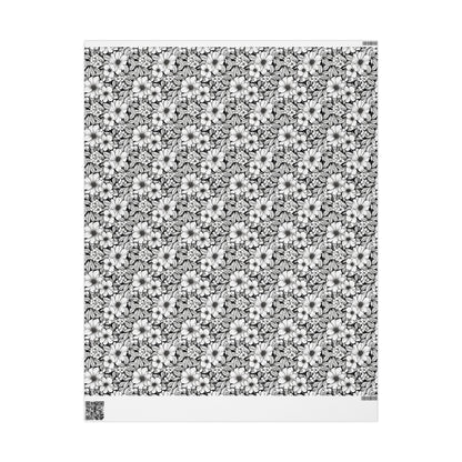 Black & White Forget-Me-Nots Gift Wrap for All Occasions