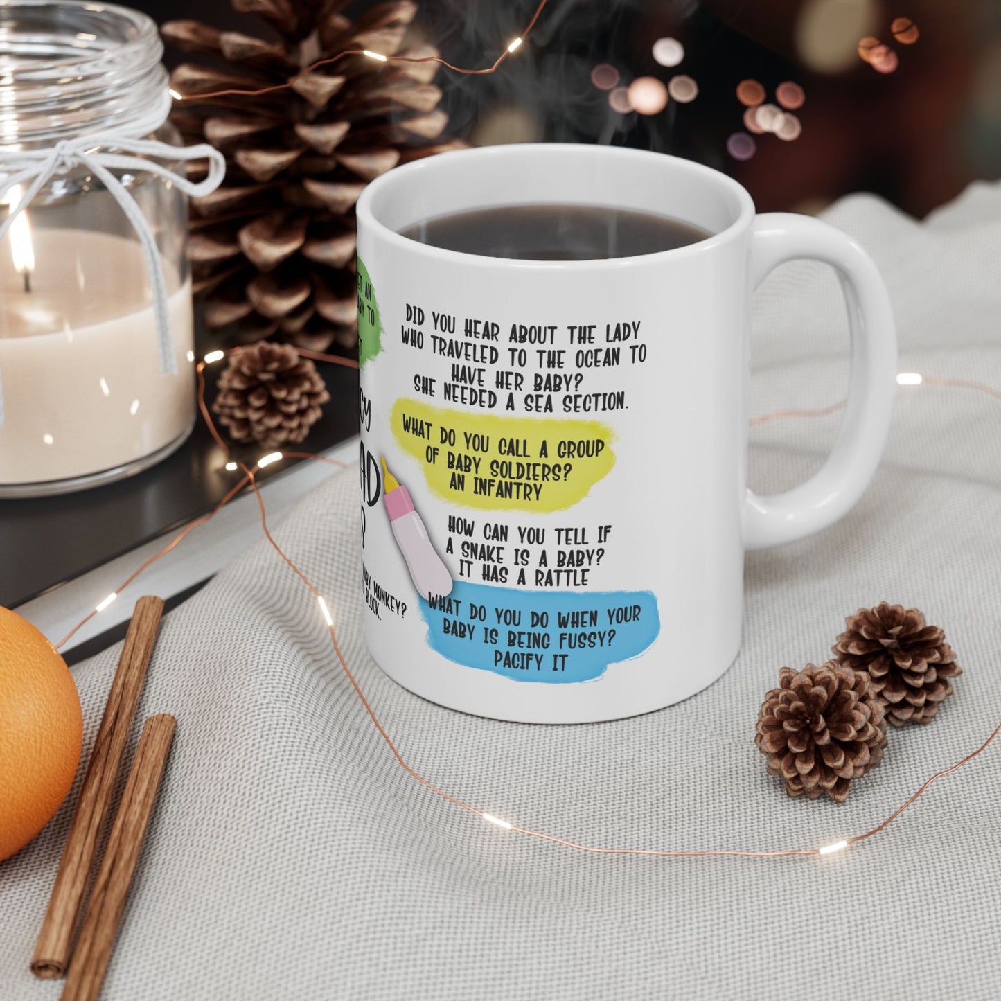 Emergency New Dad Jokes Ceramic Mug, (11oz, 15oz)