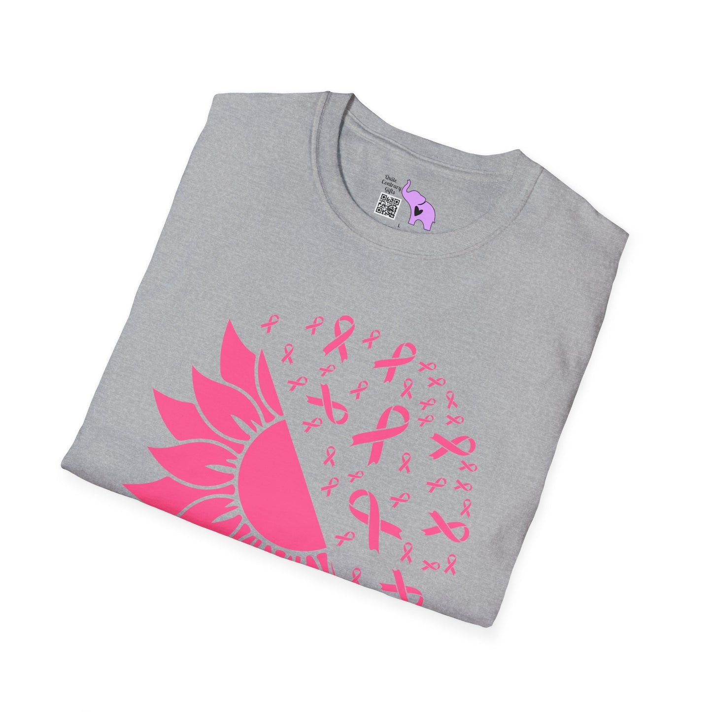 Sunflower & Butterflies Breast Cancer Awareness Adult T-shirt