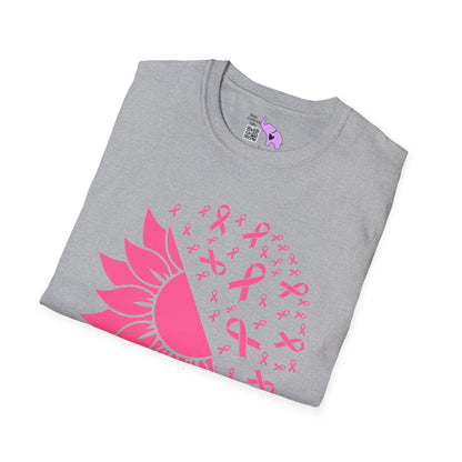 Sunflower & Butterflies Breast Cancer Awareness Adult T-shirt