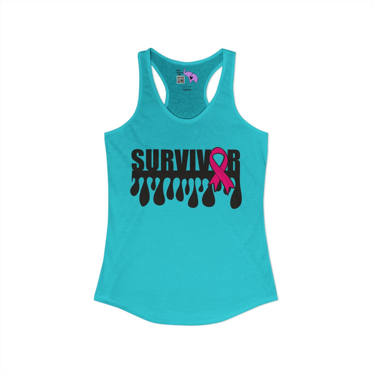 Survivor (Custom Cancer Ribbon) Women's Ideal Racerback Tank