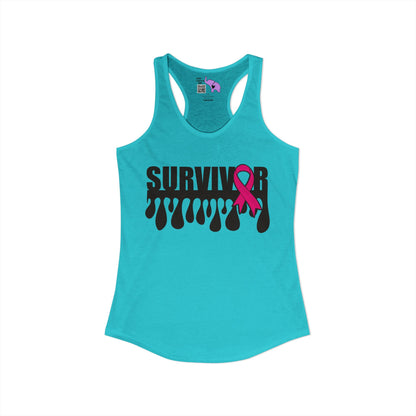 Survivor (Custom Cancer Ribbon) Women's Ideal Racerback Tank