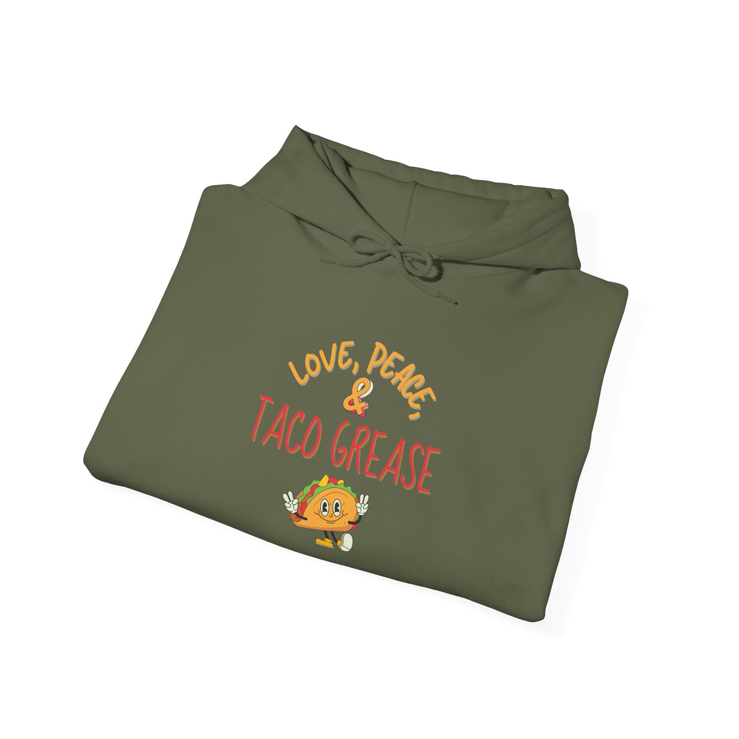 Love, Peace, & Taco Grease Heavy Blend™ Hooded Sweatshirt
