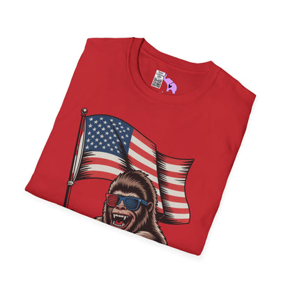 Patriotic Bigfoot Adult T-shirt