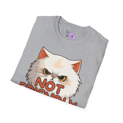 Not Friendly Do Not Touch Cat Adult T-shirt
