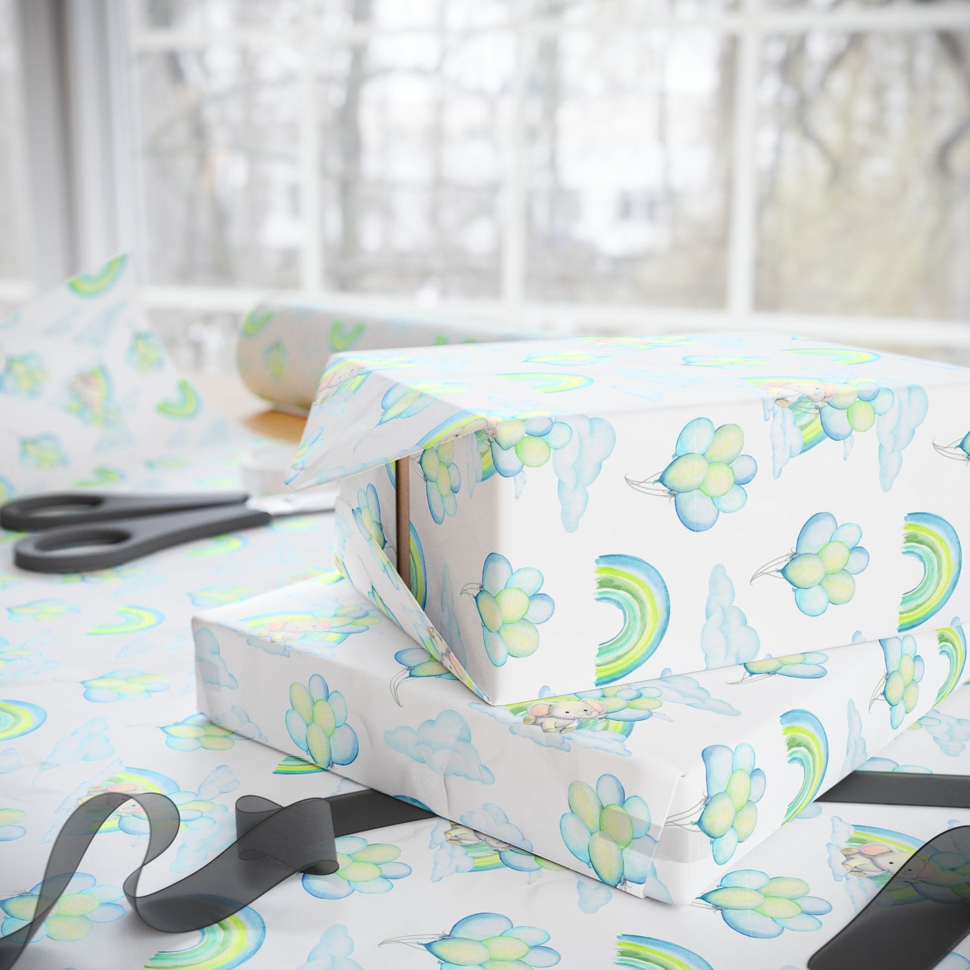 Elephant in the Clouds Wrapping Paper