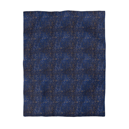 Sapphire Gilded Garden Microfiber Duvet Cover