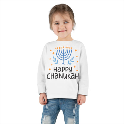 Happy Chanukah Toddler Long Sleeve Tee