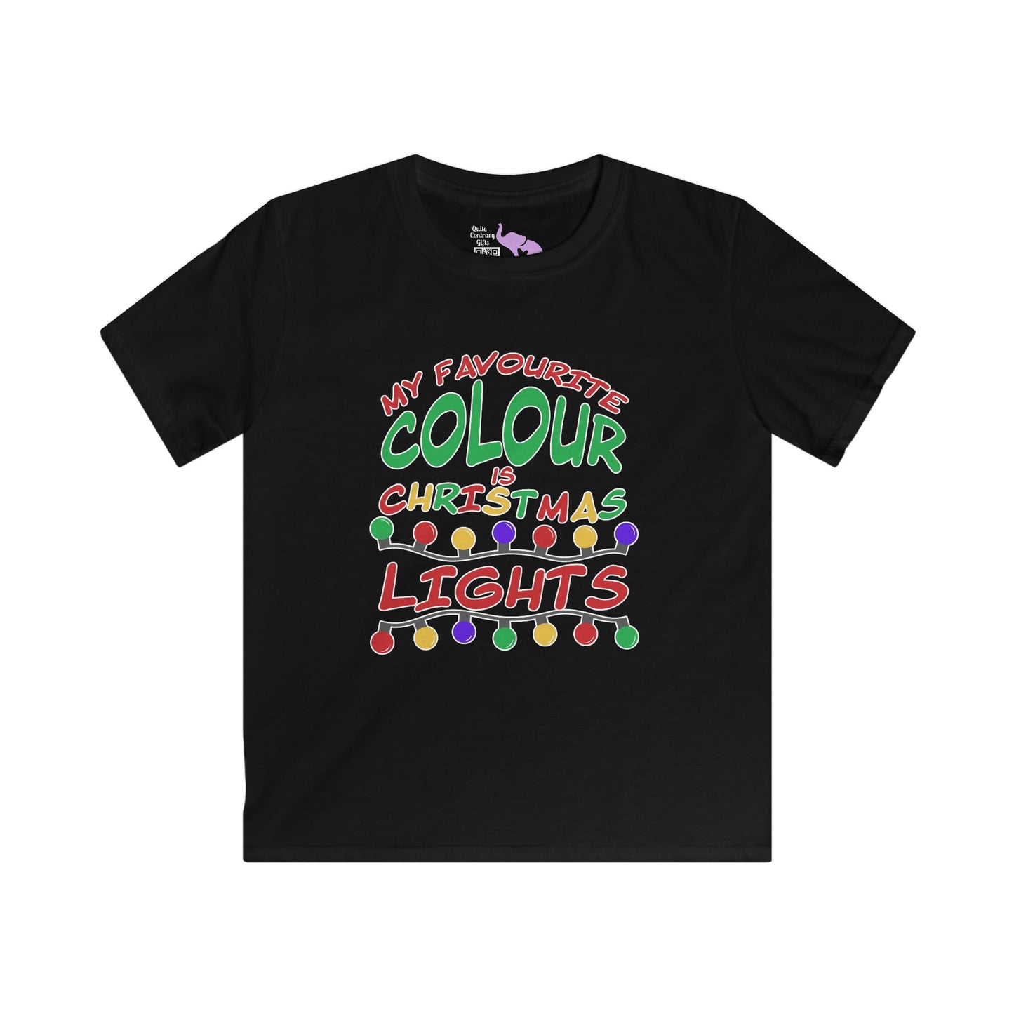 My Favourite Colour Is Christmas Lights Youth Softstyle Tee