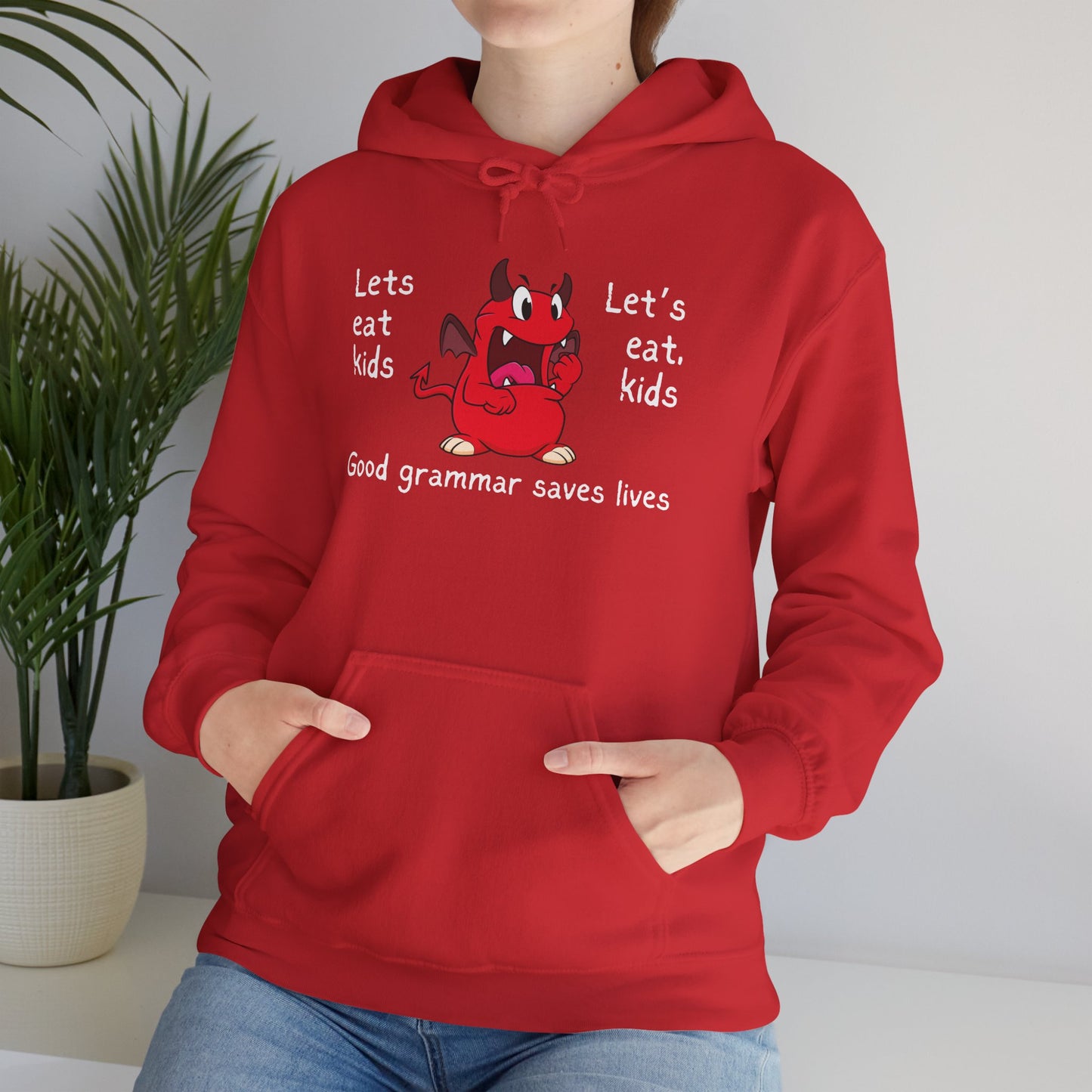 Let's Eat Kids Grammar Saves Lives Heavy Blend™ Hooded Sweatshirt