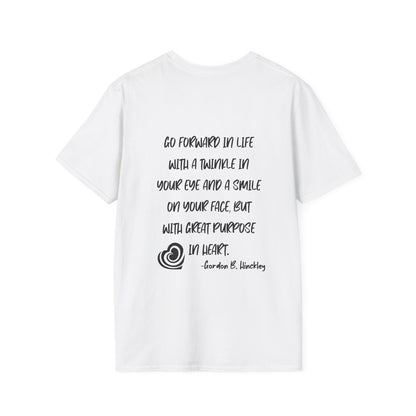 "Go With Purpose In Heart" Hinckley Quote Adult T-shirt