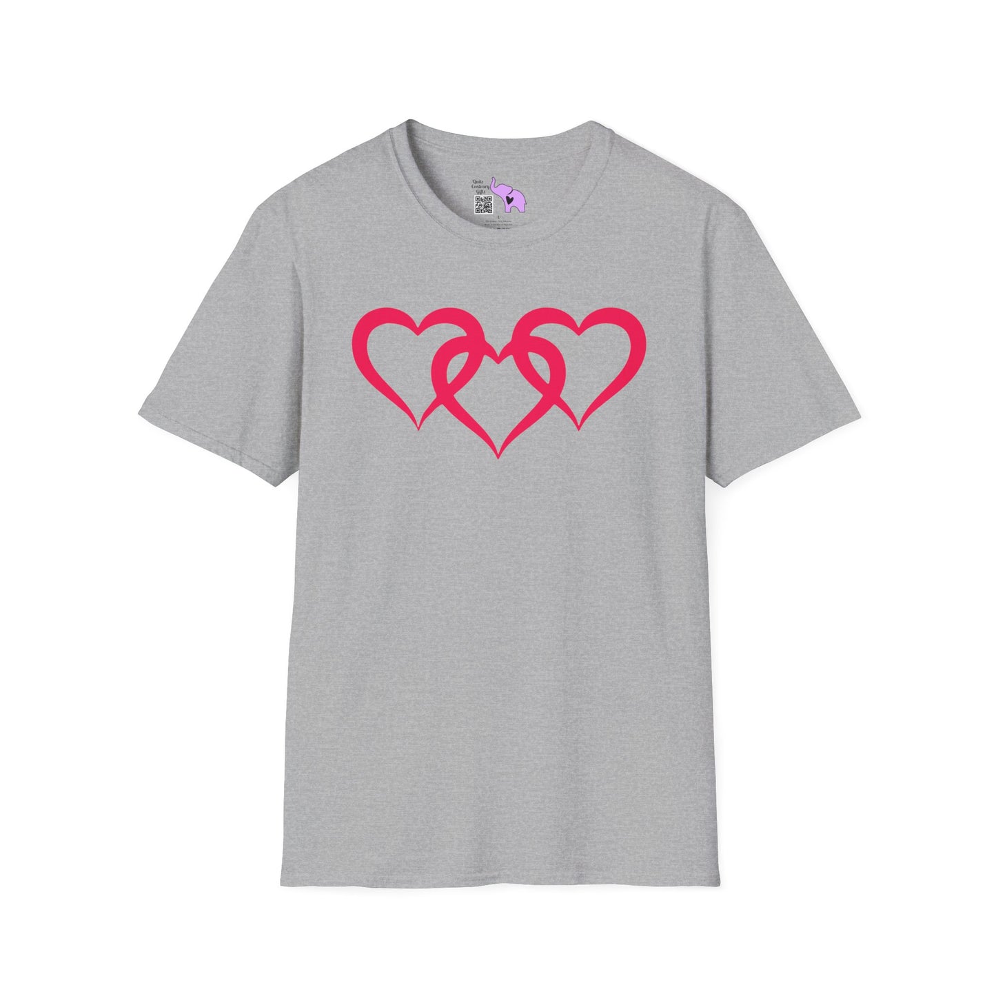 Triple Heart Adult Unisex Tshirt