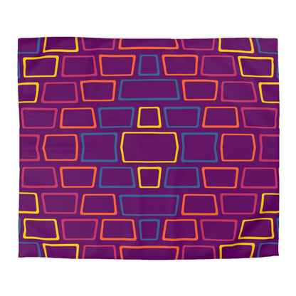 Purple Brick Wall Microfiber Duvet Cover