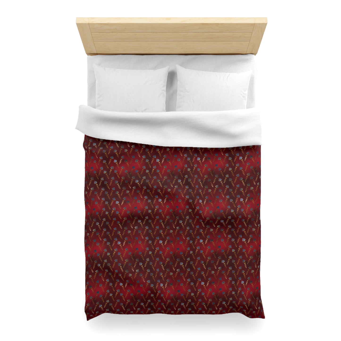 Ruby Night Blossoms Microfiber Duvet Cover
