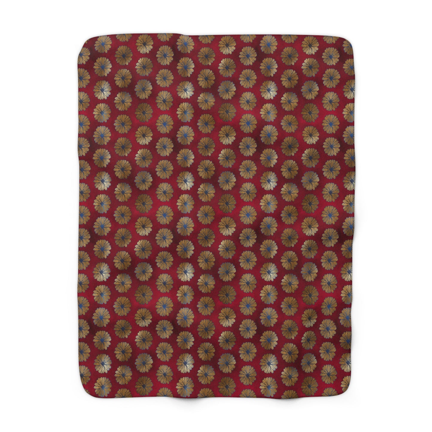 Majestic Crimson Daisies Fleece Blanket