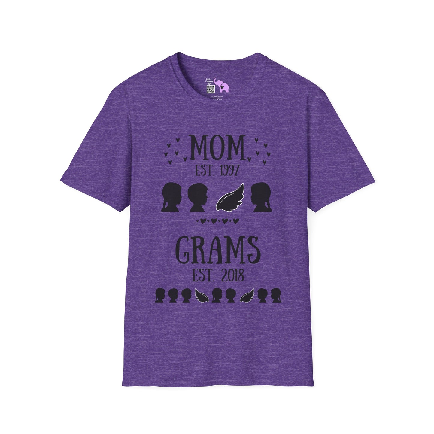 Mom Est. Grandma Est. Great Grandma Est. Custom Adult T-shirt