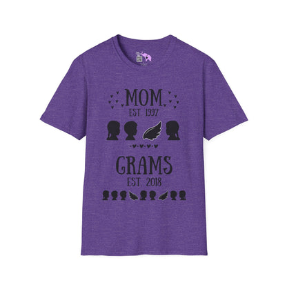 Mom Est. Grandma Est. Great Grandma Est. Custom Adult T-shirt