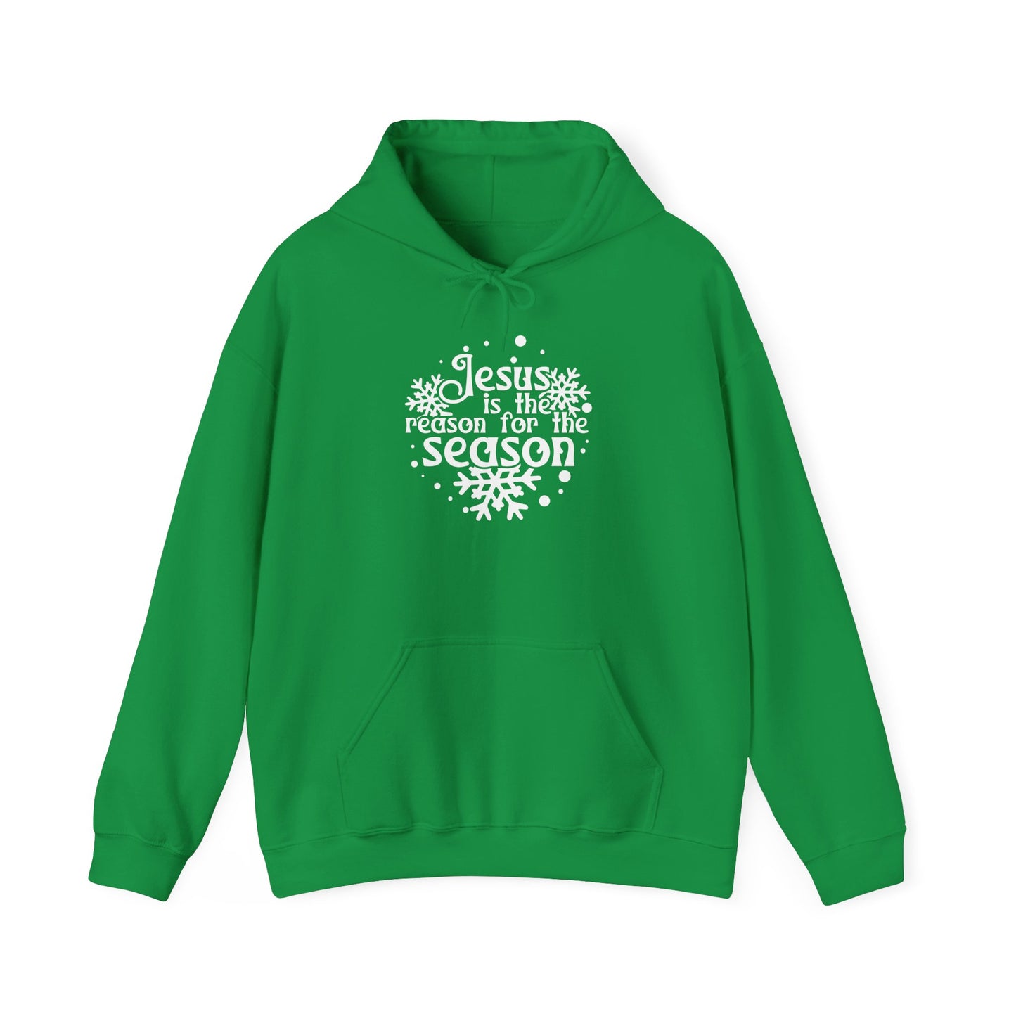 Jesus Is The Reason For The Season Snowflake Adult Heavy Blend™ Hooded Sweatshirt