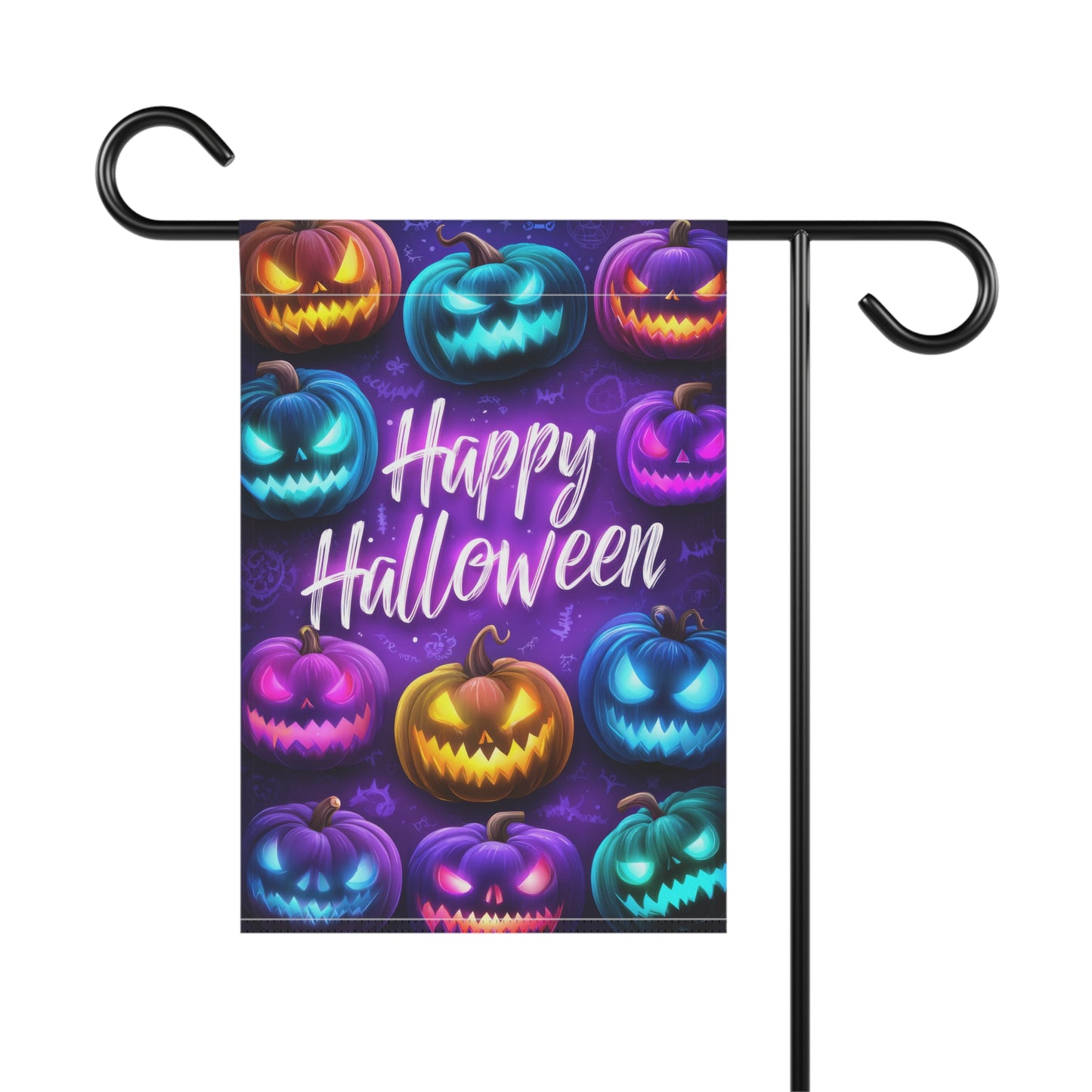Happy Halloween Purple Garden Banner