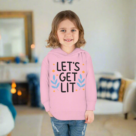 Hanukkah Let's Get Lit Toddler Pullover Fleece Hoodie