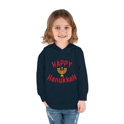 Happy Hanukkah Toddler Pullover Fleece Hoodie