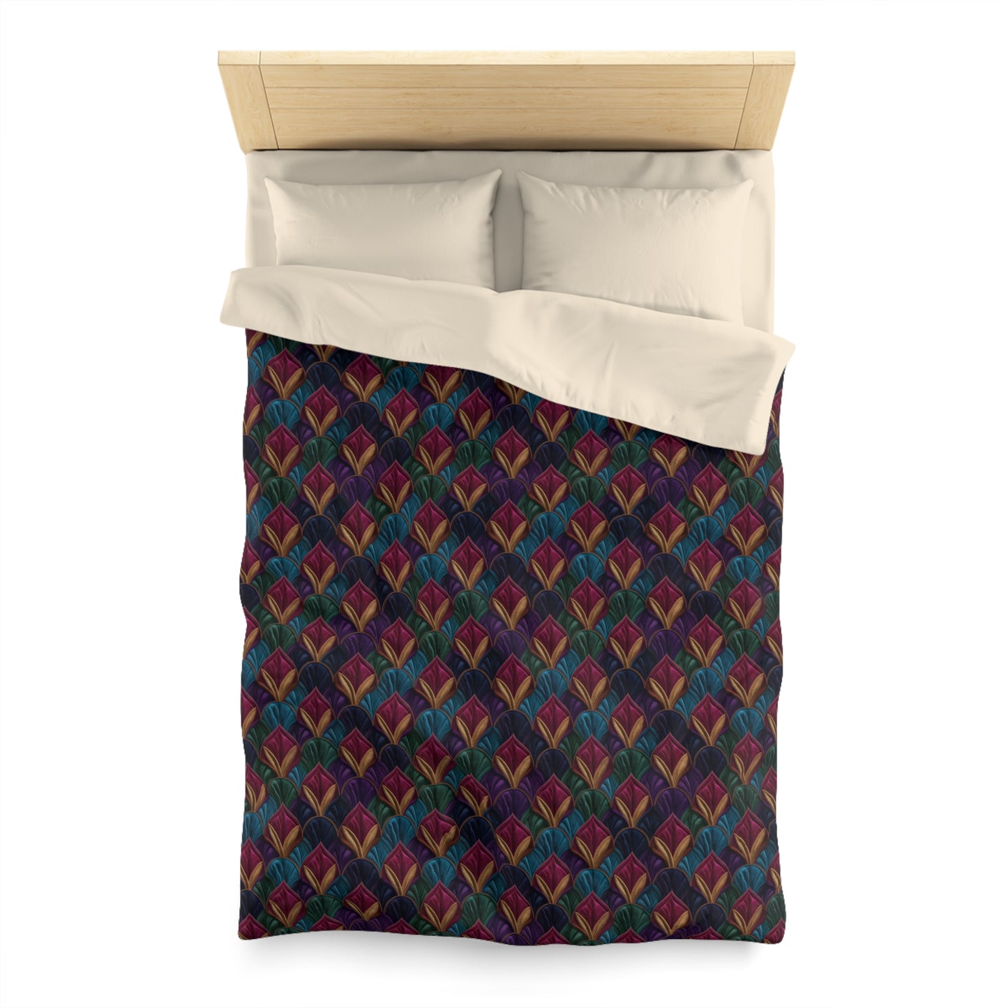 Velvet Night Garden Print Microfiber Duvet Cover