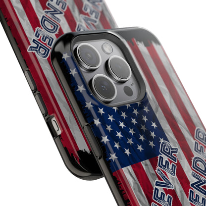 Never Surrender American Flag MagSafe® Compatible Tough Case for iPhone