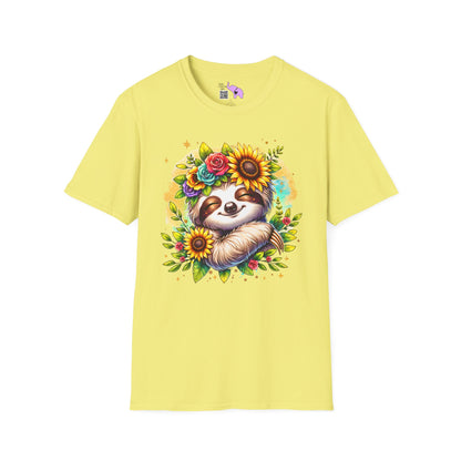 Flowery Sloth Adult T-shirt